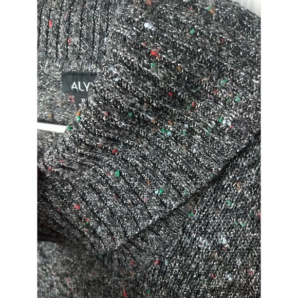 ALYX Woman XL Tunic Grey Knit Sweater Multicolor Cowl Neck LS Casual Workwear - Picture 4 of 9